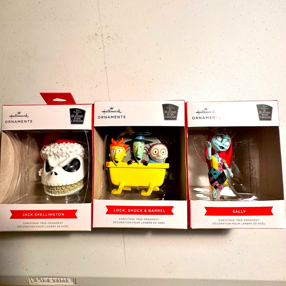 Set of 3 The Nightmare Before Christmas ornaments